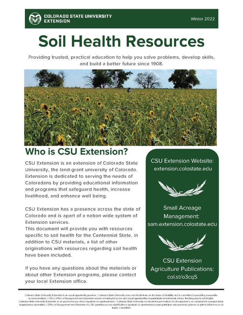 CSU Extension Soil Health Resources